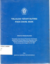 Tinjauan Terapi Nutrisi Pada Diare Anak